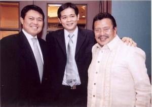 Tito Lopez (middle) with Senate President Manny Villar (left) and former president Joseph Estrada